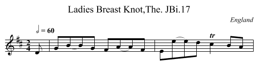 Ladies Breast Knot,The. JBi.17 - staff notation