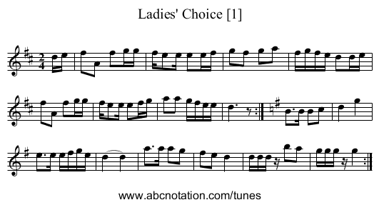 Ladies' Choice [1] - staff notation
