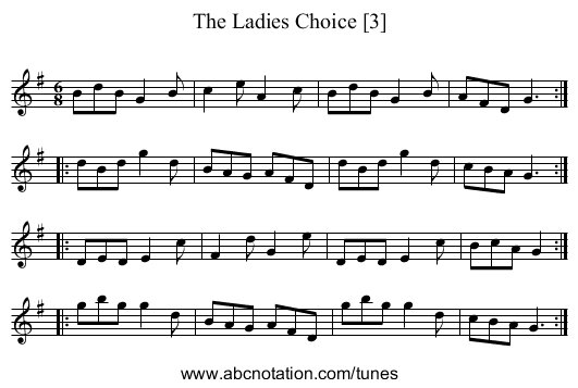 Ladies Choice [3], The - staff notation