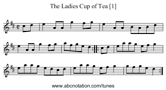 Ladies Cup of Tea [1], The - staff notation