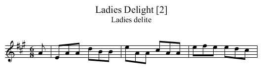 Ladies Delight [2] - staff notation