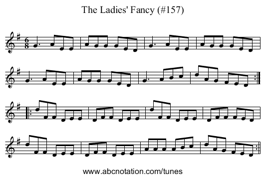 Ladies' Fancy (#157), The - staff notation