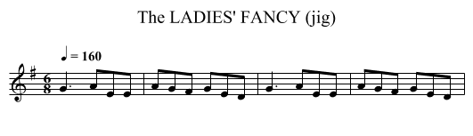 LADIES' FANCY (jig), The - staff notation