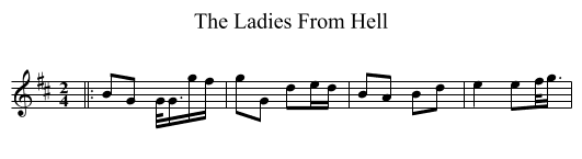 Ladies From Hell, The  - staff notation