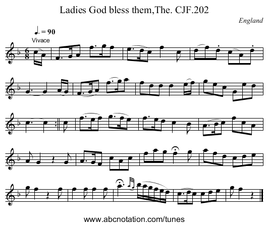 Ladies God bless them,The. CJF.202 - staff notation