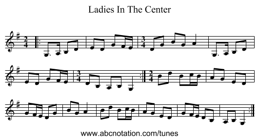 Ladies In The Center - staff notation