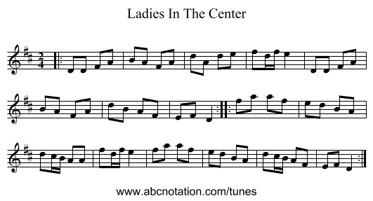 Ladies In The Center - staff notation