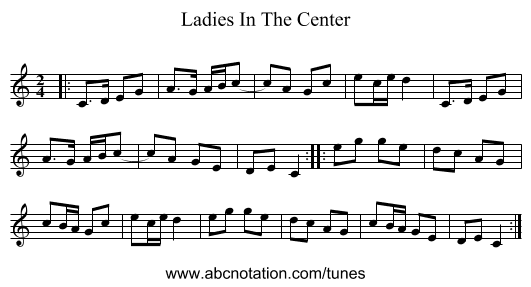 Ladies In The Center - staff notation