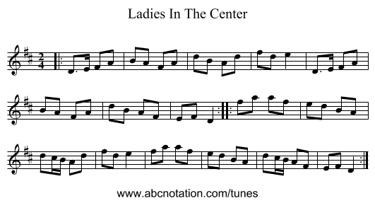 Ladies In The Center - staff notation