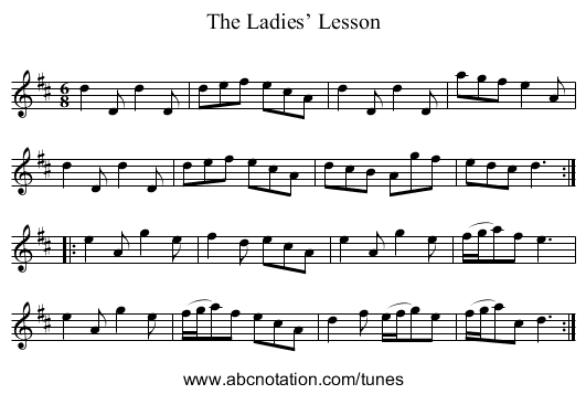 Ladies’ Lesson, The - staff notation