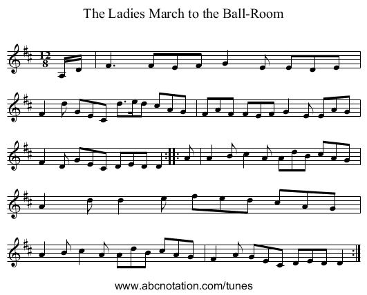 Ladies March to the Ball-Room, The - staff notation