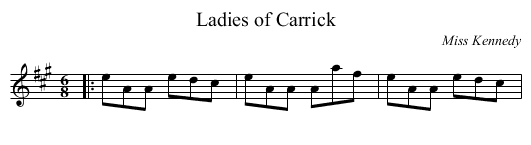 Ladies of Carrick - staff notation