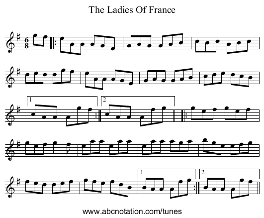 Ladies Of France, The - staff notation