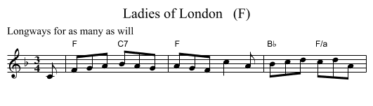 Ladies of London   (F) - staff notation