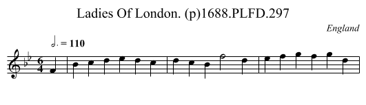 Ladies Of London. (p)1688.PLFD.297 - staff notation