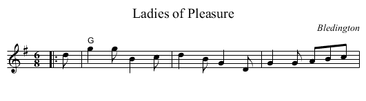 Ladies of Pleasure - staff notation