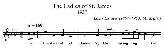 Ladies of St. James, The  - staff notation