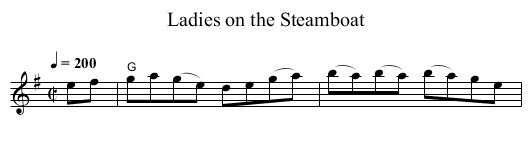 Ladies on the Steamboat - staff notation
