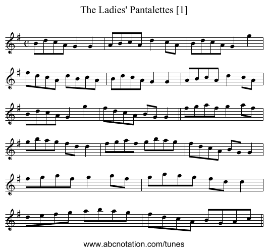 Ladies' Pantalettes [1], The - staff notation