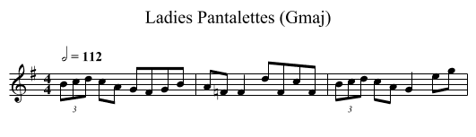 Ladies Pantalettes (Gmaj) - staff notation