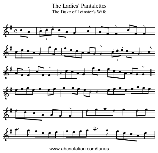 Ladies' Pantalettes, The - staff notation