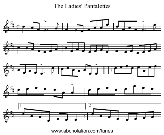 Ladies' Pantalettes, The - staff notation