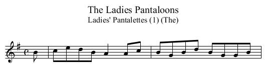 Ladies Pantaloons, The - staff notation