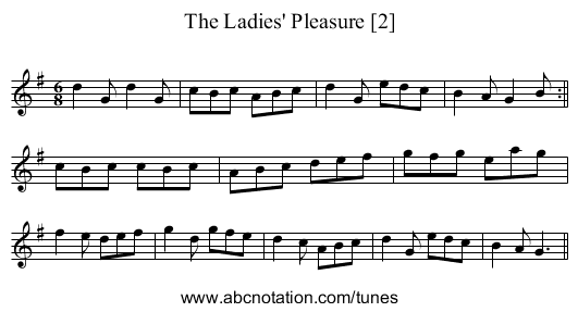 Ladies' Pleasure [2], The - staff notation