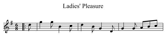 Ladies' Pleasure - staff notation
