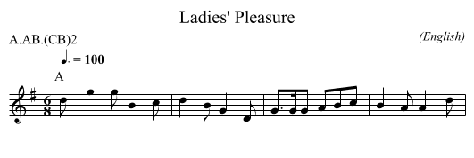 Ladies' Pleasure - staff notation