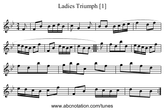 Ladies Triumph [1] - staff notation