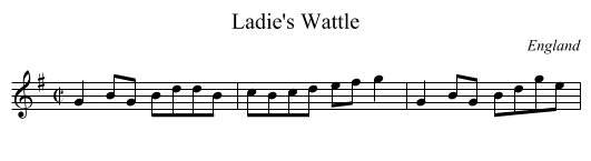 Ladie's Wattle - staff notation