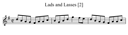 Lads and Lasses [2] - staff notation