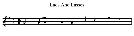 Lads And Lasses - staff notation