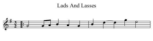 Lads And Lasses - staff notation