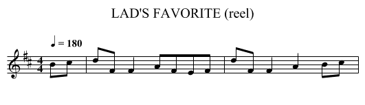 LAD'S FAVORITE (reel) - staff notation