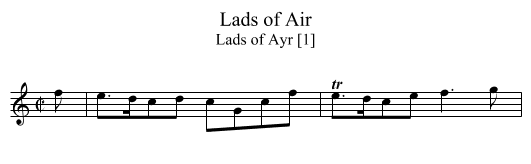 Lads of Air - staff notation