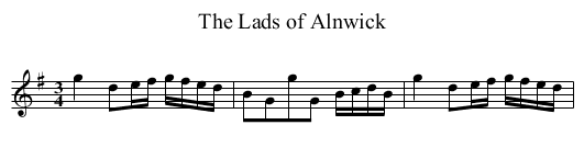 Lads of Alnwick, The - staff notation