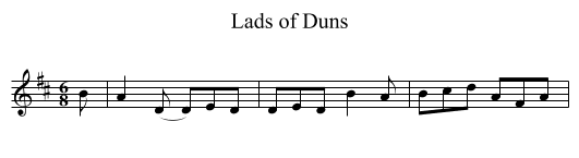 Lads of Duns - staff notation