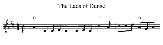 Lads of Dunse, The - staff notation