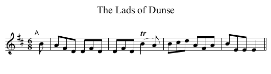 Lads of Dunse, The  - staff notation