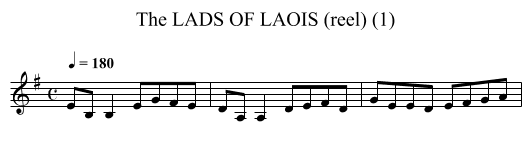 LADS OF LAOIS (reel) (1), The - staff notation