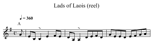 Lads of Laois (reel) - staff notation