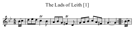 Lads of Leith [1], The - staff notation