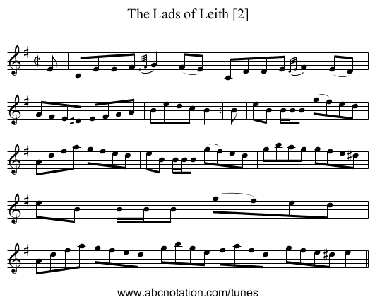 Lads of Leith [2], The - staff notation