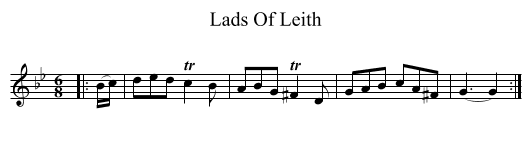 Lads Of Leith - staff notation