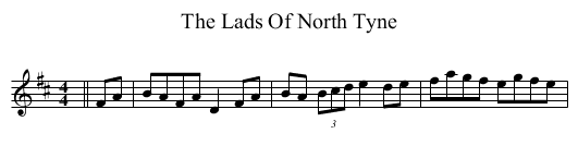 Lads Of North Tyne, The - staff notation