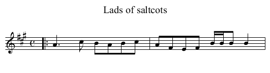 Lads of saltcots - staff notation