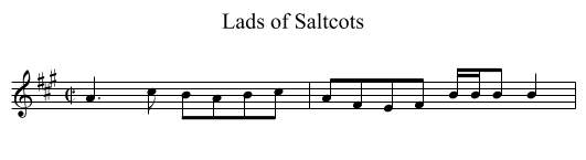 Lads of Saltcots - staff notation