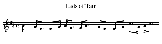 Lads of Tain - staff notation